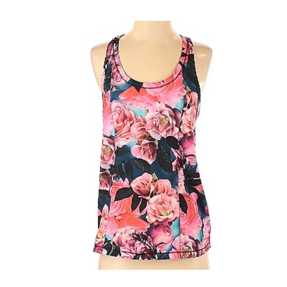 Lululemon Lightened Up Singlet Secret Garden (pink)/ Black Size 6